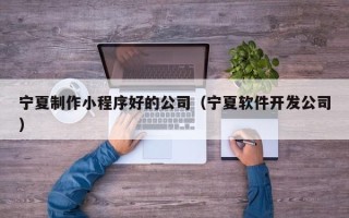 垦利宁夏制作小程序好的公司（宁夏软件开发公司）